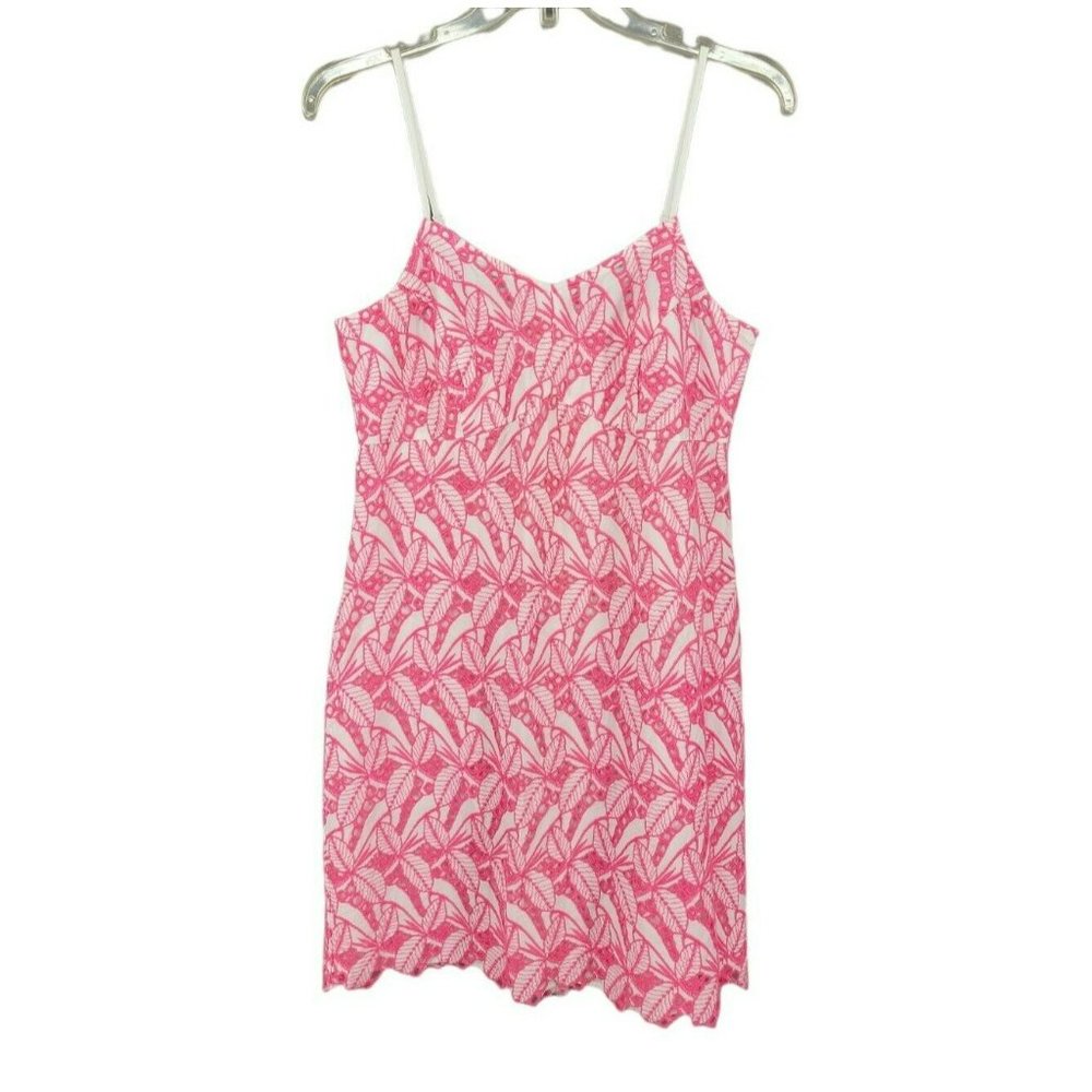 Crown Ivy Sundress Pink Slip Dress 8 Eyelet Lace